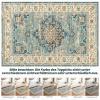 CHOSHOME Washable Low-Pile Rug for Living Room – 300 x 400 cm, Vintage Blue view 3