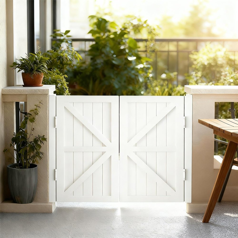 Wooden Saloon Swinging Door, White, 110 x 90 cm