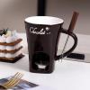 Chocolate Fondue Cup Set with Fork, Ceramic Melting Cup view 2