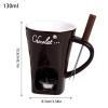 Chocolate Fondue Cup Set with Fork, Ceramic Melting Cup view 4