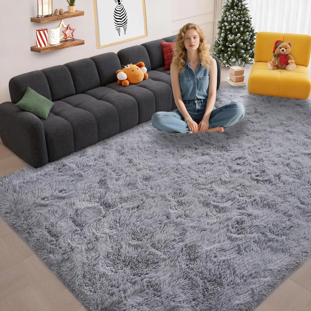 ZXIAOHUI Shaggy Area Rug 165 x 255 cm, Gray