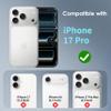Mootobo Protective Case for iPhone 17 Pro, Camera Lens Protection, 3 m Military-Grade Drop Protection, Anti-Fingerprint, Matte Clear Back, 6.3 in view 3