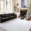 ZXIAOHUI Shaggy Rug 150 x 170 cm, Non-Slip, Plush, Super Soft, Modern Decor, Washable, White view 1