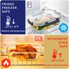 MFY 5-Pack 36 oz Glass Food Storage Containers with Lids, 2-Compartment Meal Prep Boxes, Microwave/Dishwasher Safe, Gray view 4