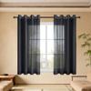 CHUNRONG Sheer Curtains 370 x 360 cm, Modern Grommet Curtains, Selectable Size and Color, Black view 1