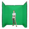 Photography Backdrop Stand with Green Cloth, Foldable, Black view 1