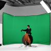 Photography Backdrop Stand with Green Cloth, Foldable, Black view 3