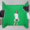 Photography Backdrop Stand with Green Cloth, Foldable, Black view 4