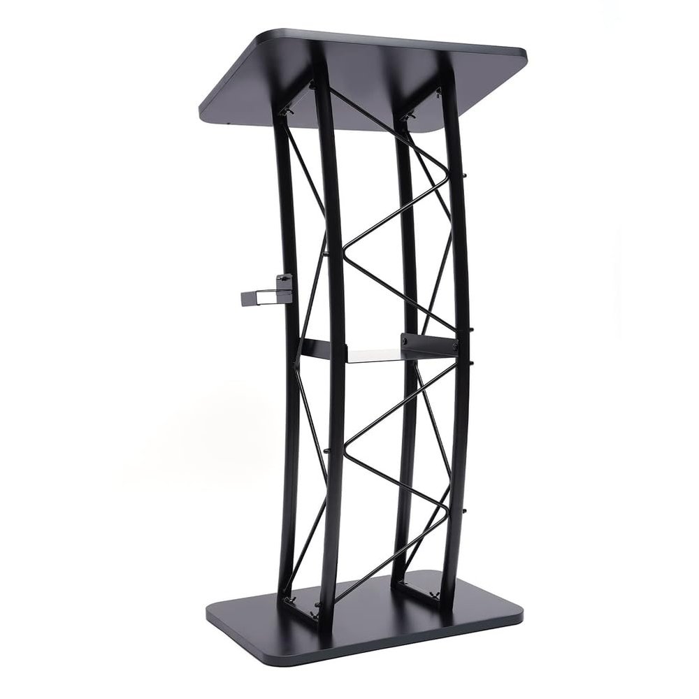 SJASD Standing Lectern with Wide Reading Surface and Storage Shelf