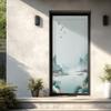 Lotus Flower Lake Door Sticker, Bird Mountain Self-Adhesive Photo Wallpaper, Removable Chinese Architecture PVC Door Mural, 77 x 200 cm view 3