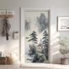 Traditional Chinese Ink Painting Door Decal, Pine Mountain Stream, 85 x 200 cm view 1