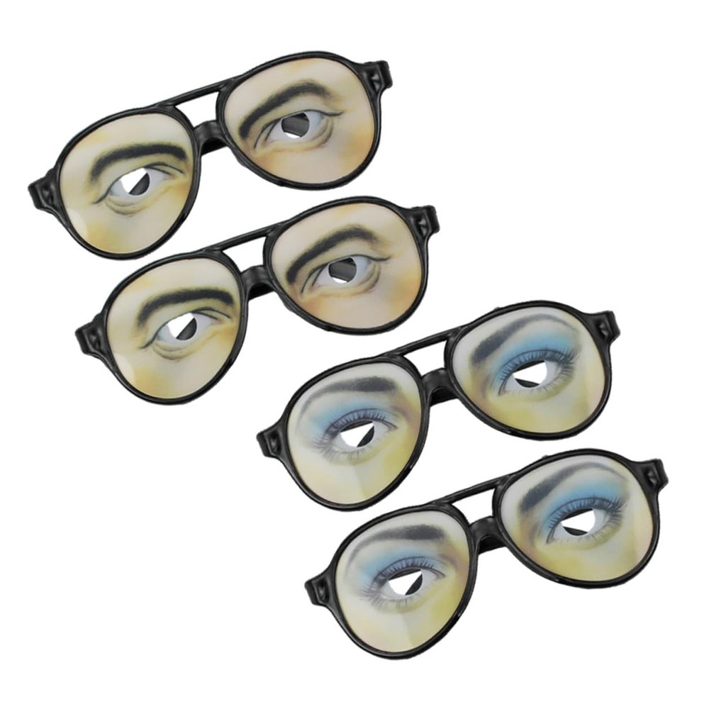 Decorative Novelty Party Glasses for Adults with Eye Pattern, 4