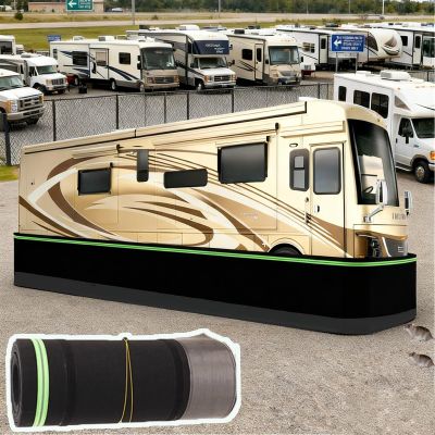 RV Skirting for Winter/Floor Insulation, 8, 8.5, 10, 10.5, 12, 13.0 m Underbody Film for Mobile Homes, 360° Wheel Covers for Caravans (36 m/118 ft)