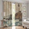 Tyafsgvqo Coastal Lighthouse Curtains with Grommets, 2-Piece Set, Retro Nautical view 2