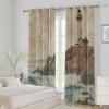 Tyafsgvqo Coastal Lighthouse Curtains with Grommets, 2-Piece Set, Retro Nautical view 3