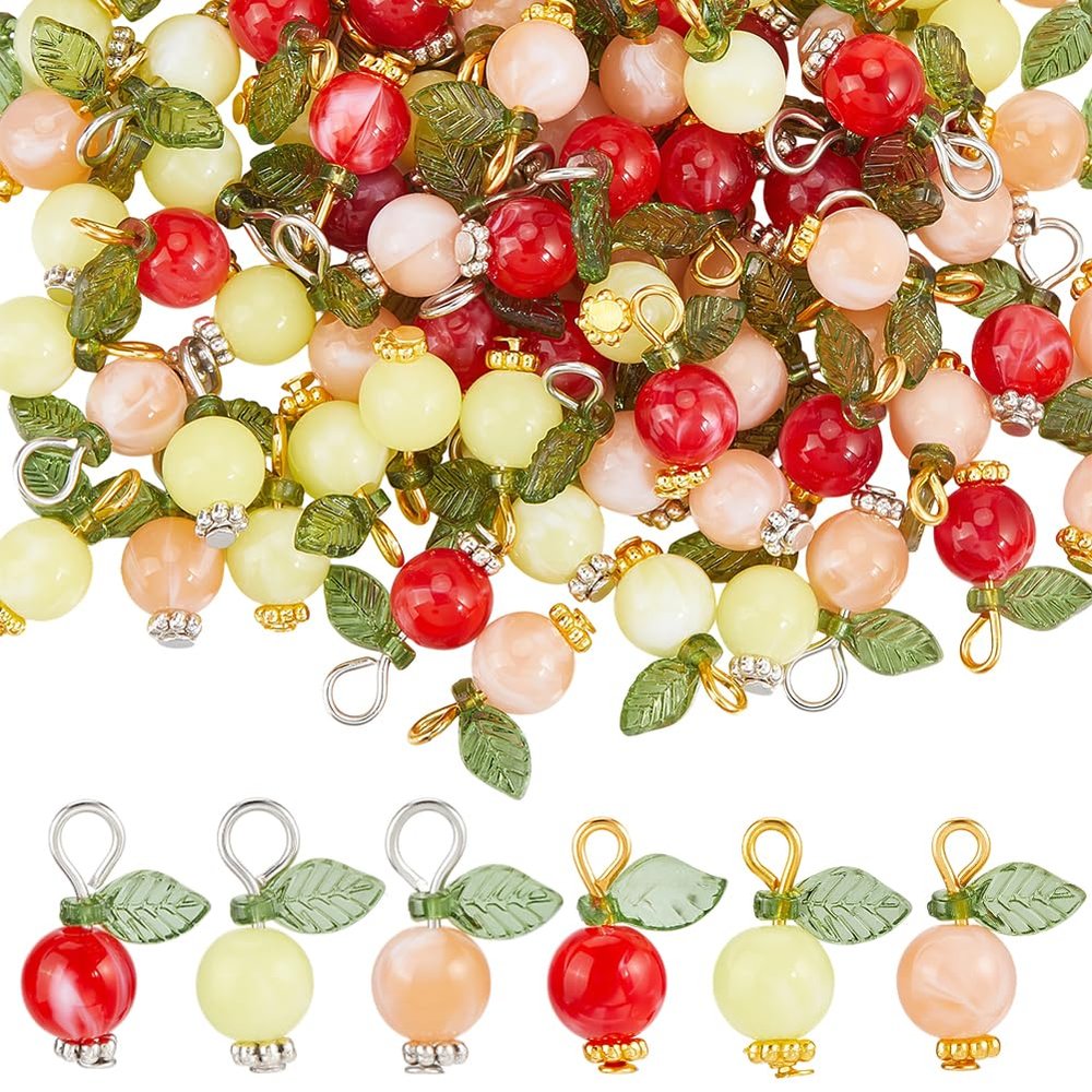 BEAMARKER 120-Piece 6-Style Acrylic Fruit Charms