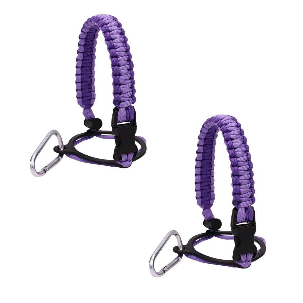 HDouii Water Bottle Handles for Outdoor Camping, Paracord Straps with Carabiner Clips, 2-Pack