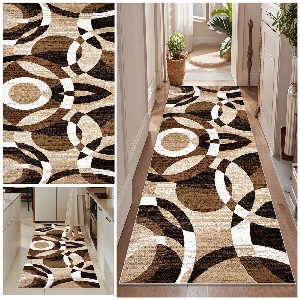 Qemgrste Long Non-Slip Carpet Runner, 100 x 600 cm