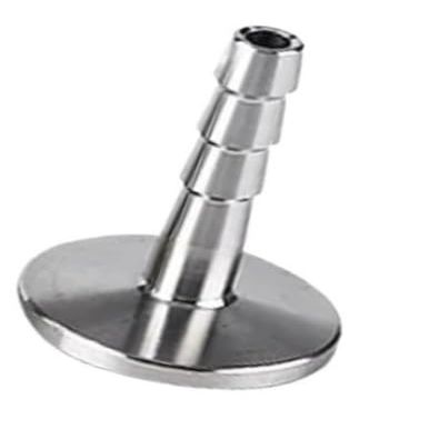 Stainless Steel Hose Adapter (8 mm to 108 mm), Tri-Clamp Hose Connector for Industrial Applications, 1 Piece (25 mm x 50.5 mm)