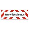 Construction Vehicle Sign with Red-and-White Warning Border, 2 mm Aluminum Composite Panel, 700 x 250 mm view 1