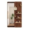 Wooden Pegboard Set with Mirror, Modular Wall Storage view 1