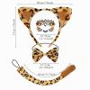 Yuwnd Leopard Costume Set for Women with Ears, Bow Tie, Tail and Face Stickers view 2