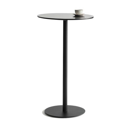Small Standing Table with Fixed Top, Metal Base and Non-Slip Mat, Black, 40 x 40 x 72 cm