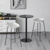 Small Standing Table with Fixed Top, Metal Base and Non-Slip Mat, Black, 40 x 40 x 72 cm view 2