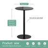 Small Standing Table with Fixed Top, Metal Base and Non-Slip Mat, Black, 40 x 40 x 72 cm view 3