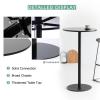 Small Standing Table with Fixed Top, Metal Base and Non-Slip Mat, Black, 40 x 40 x 72 cm view 4
