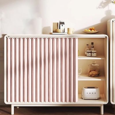Custom-Made, Foldable Cabinet Curtains with Sliding Rails for Wardrobes, Bookshelves and Storage Cabinets – Pink – W100 x H50 cm