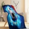 Women's Fantasy Football Pattern Flannel Fleece Blanket, Dark Blue, 100 x 130 cm view 3