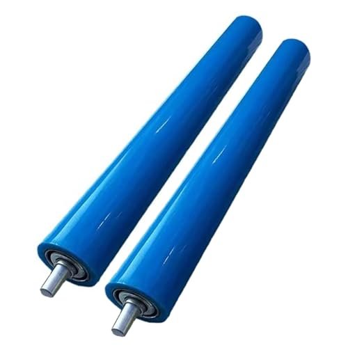 UZAMIRLEX Stainless Steel Conveyor Rollers, 2-Pack, Blue Polyurethane-Coated, Various Sizes (60 x 550 mm)