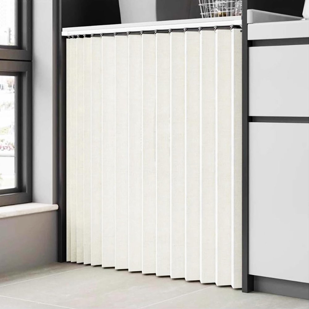 Custom-Made Folding Cabinet Curtains with Glide Rails for Wardrobes, Bookshelves, and Storage Cabinets - White - W140cm x H70cm
