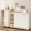 Custom-Made Folding Cabinet Curtains with Glide Rails for Wardrobes, Bookshelves, and Storage Cabinets - White - W140cm x H70cm view 2