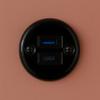 Surface-Mounted Porcelain Retro 2-Gang Outlet with USB-A/USB-C, QR1 Series, Black view 4