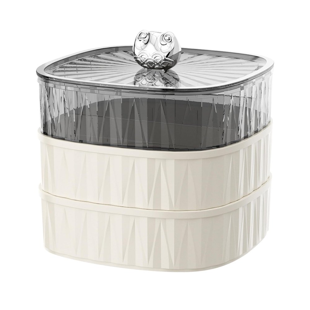 Stackable Plastic Snack Storage Tray with Lid