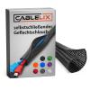 Slit Self-Closing Braided Cable Sleeve, PET, Cuttable, Royal Blue, 3.2 mm, 10 m view 1