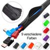 Slit Self-Closing Braided Cable Sleeve, PET, Cuttable, Royal Blue, 3.2 mm, 10 m view 2