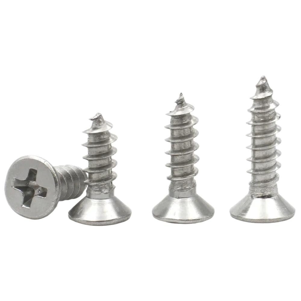 DIN7050 A2 304 Stainless Steel Phillips Countersunk Sheet Metal Screws, 14 mm, M4, 50 pcs