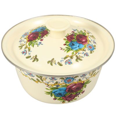 NUOBESTY Durable Enamel Bowl with Lid