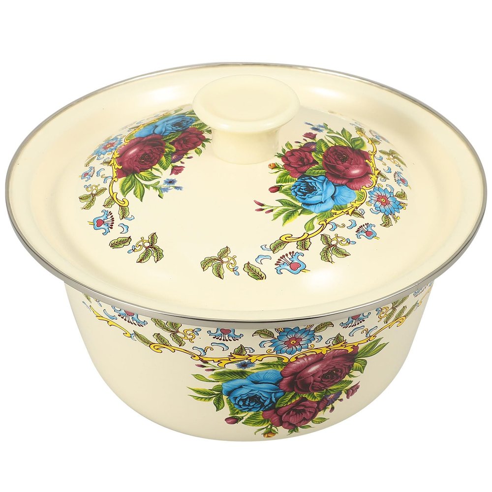 NUOBESTY Durable Enamel Bowl with Lid