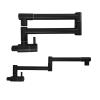 Wall-Mounted Kitchen Pot Filler Faucet, Folding Swivel, Cold-Water Only, Black view 2