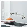 Wall-Mounted Kitchen Pot Filler Faucet, Folding Swivel, Cold-Water Only, Black view 3