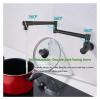 Wall-Mounted Kitchen Pot Filler Faucet, Folding Swivel, Cold-Water Only, Black view 4