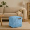 Green Bean Indoor Corduroy Pouf Cube, 16 x 16 x 16 in, Light Blue view 3