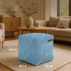 Green Bean Indoor Corduroy Pouf Cube, 16 x 16 x 16 in, Light Blue view 4