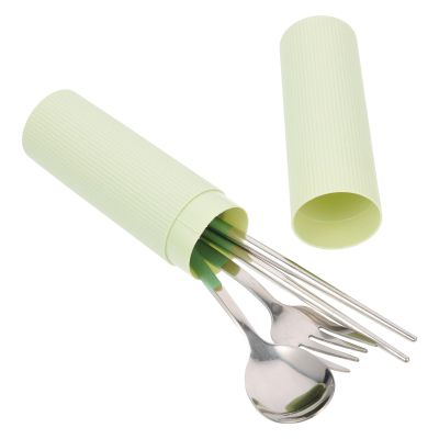 Stainless Steel Fork, Spoon & Chopsticks Set with Case