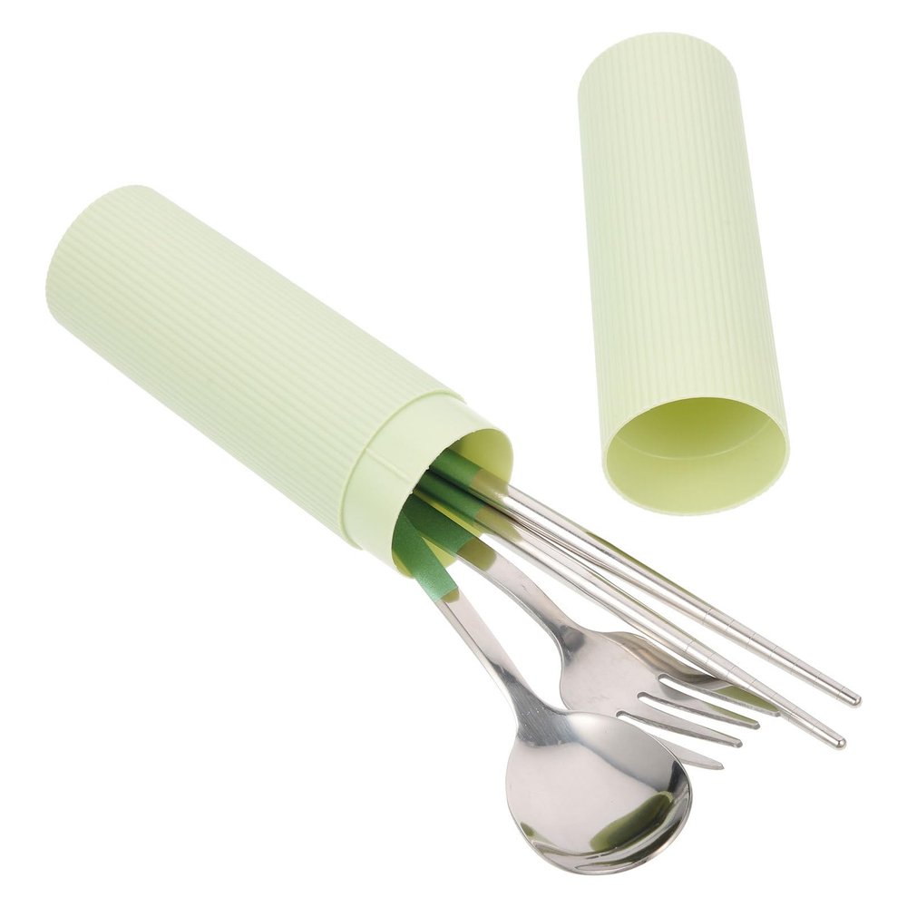 Stainless Steel Fork, Spoon & Chopsticks Set with Case