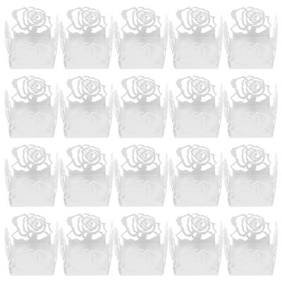 IWOWHERO 50-Piece White Chocolate Wrappers with Hollow Lace Pattern, Lightweight and Compact, for Weddings and Parties